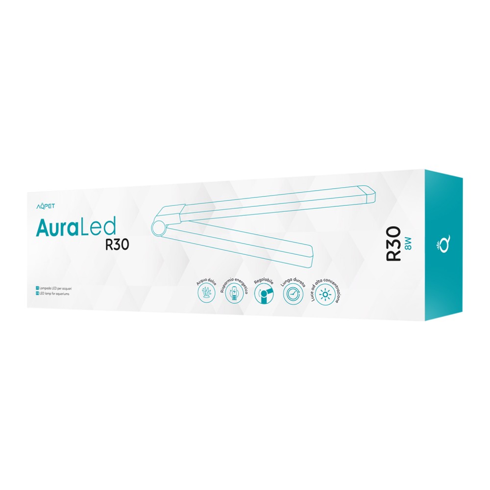 Aqpet AuraLed R30 Plafoniera LED Pieghevole Ultrasottile per Acquari d'Acqua Dolce