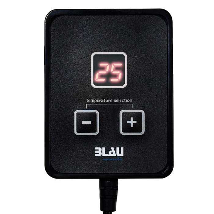 Blau Aquaristic Fan Controller - Termostato per ventole di raffreddamento Termostato digitale per ventole di raffreddamento con possibilità di scegliere tra 3 diverse velocità di rotazione. controllo digitale alimentazione 12V per alimentatori fino a 2A connessione tramite jack DC 5.5x2.1x10mm maschio/femmina