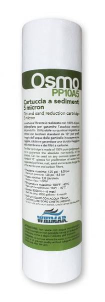 Osmo PP10A5 - Cartuccia sedimenti 5 micron da 10” per impianti osmosi a bicchiere