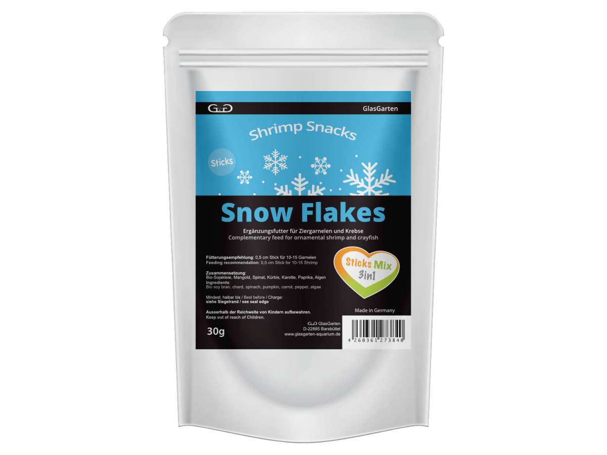 GlasGarten Shrimp Snack Snow Flakes Sticks Mix 3in1 per caridine e gamberi