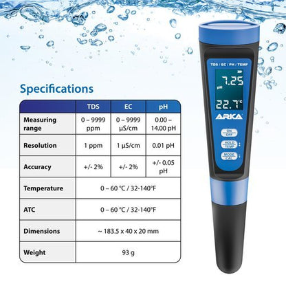 ARKA myAQUA® PH/TDS/EC METER