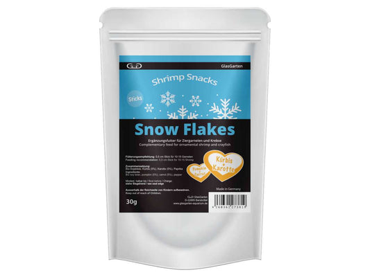 GlasGarten Shrimp Snacks Snow Flakes, Pumpkin-Karotte